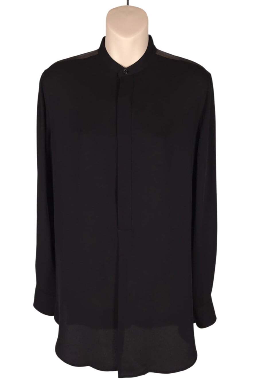 Ralph Lauren Black Label Silk Button Up Shirt US 8 EU 40 Womens Black $395